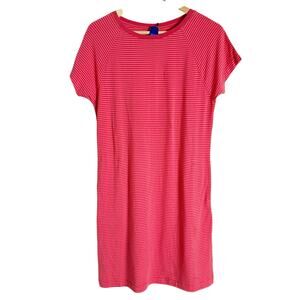 Kit and Ace Freesia Berry Watermelon Stripe Short Sleeve T-Shirt Dress Size XS